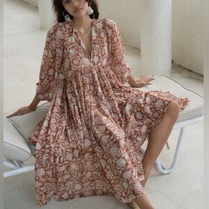 Daughters of India Kyra Midi Dress in Caramel